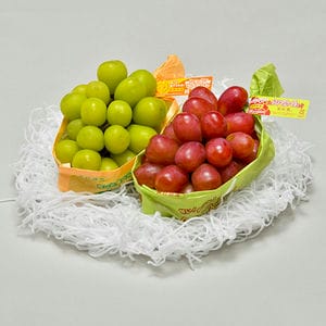 旬とごちそうコース「バイヤー厳選!旬の果物」 長野県産(JA中野市) ぶどう詰合せ(シャインマスカット1房500g クイーンルージュ(R)1房500g)