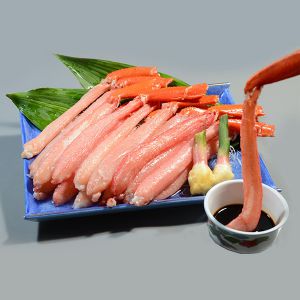 鳥取大漁市場なかうら刺身用べにずわいがに刺身用紅ずわいがに足むき身(生、国産、境港加工)500g(15〜25本)入、食べ方のしおり付、スチロールセット【NN】