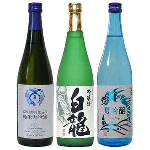 おうちに居ながら蔵巡り倶楽部 日本酒12ヵ月コース 白龍酒造 白龍3本セット(純米大吟醸K-1801、契約栽培米五百万石 吟醸、夏吟醸)
