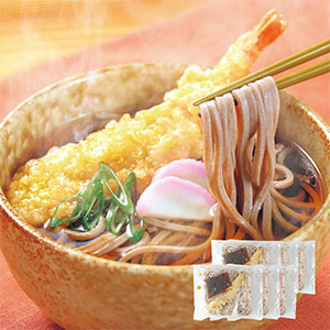 ふみこ農園 海老天そば6食 (1食分：冷凍そば180g、えび天、ねぎ、かまぼこ、濃縮だし)【お届け期間：12月26日〜12月30日】【年末年始ごちそう特集】