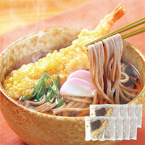 ふみこ農園 海老天そば8食 (1食分：冷凍そば180g、えび天、ねぎ、かまぼこ、濃縮だし)【お届け期間：12月26日〜12月30日】【年末年始ごちそう特集】