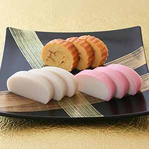 小田原山上 特上蒲鉾・伊達巻詰合せ(彩) (特上白240g・特上赤240g・手焼き伊達巻ハーフ1本)【限定70点】【お届け期間：12月26日〜12月30日】【年末年始ごちそう特集】