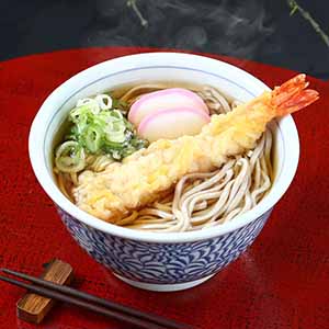 武生製麺 海老天そば4食 (冷凍なまそば2食×2、冷凍えび天ぷら×4、そばつゆ25g×4)【限定100点】【お届け期間：12月26日〜12月30日】【年末年始ごちそう特集】