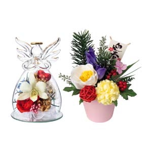 Luna 日本のいいもの ジュエル・フルールと和紙の花 ペアギフトセット(お届け期間：11/11〜12/31)【冬の贈りもの・お歳暮】