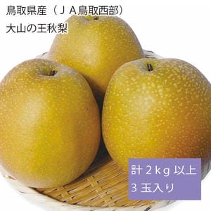 鳥取県産(JA鳥取西部) 大山の王秋梨 計2kg以上3玉入り【お届け期間:11月5日〜12月15日】【旬鮮便】【NN】