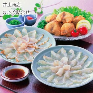 山口 井上商店 まふぐ詰合せ(まふぐ唐揚げ200g×1袋、まふぐたたき刺身×1皿、まふぐ刺身×1皿、もみじポン酢×2)【お届け期間:11月11日〜1月10日】【旬鮮便】【NN】