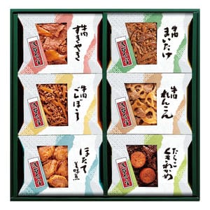 浅草今半 おこの味連MA-40 牛肉すきやき/牛肉ごぼう/牛肉まいたけ/牛肉れんこん/ほたて美味煮/たらこくきわかめ 【お届け期間:11/11(火)〜1/10(金)】【冬の贈りもの・お歳暮】【MK】