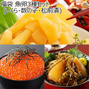 福袋 魚卵3種セット (いくら・数の子・松前漬)【お届け期間：1月5日〜1月12日】【福袋】