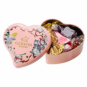 ゴディバ G キューブ & G クリスピー ハート缶  チョコレート6粒入【お届け期間：1月15日〜2月21日】【バレンタイン】