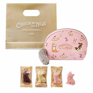 ショコラな猫 by モロゾフ ふわふわしっぽのポーチ【お届け期間：1月15日〜2月21日】【バレンタイン】