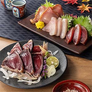 旬とごちそうコース「お肉・海鮮・果物」 焼津石原水産 かつお・びん長まぐろ詰合せ