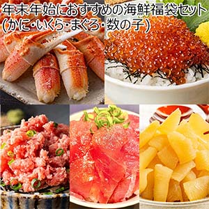 【年内お届け】年末年始におすすめの海鮮福袋セット (かに・いくら・まぐろ・数の子)【お買い得セール12月】