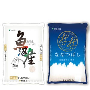 【令和7年産】【精米】大和産業 新米食べ比べセット(A)(新潟県産魚沼コシヒカリ 5kg・北海道産ななつぼし 5kg)【お買い得セール12月】【CB】