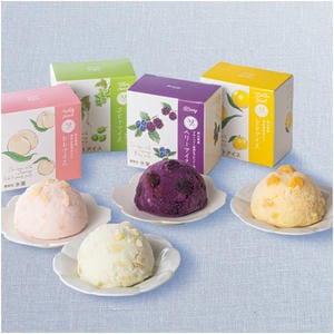 岡山 吟果膳 果実ごろごろアイス 晴れの国岡山6個 ももアイス(清水白桃)・ももアイス(黄金桃)各80ml×2、ぶどうアイス・ベリーアイス 各80ml【NN】