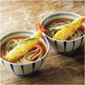 香川 小豆島 大儀 冷凍手延べ海老天うどん・そば詰合せ 冷凍手延べ海老天うどん580g×3、冷凍手延べ海老天そば580g×3【NN】