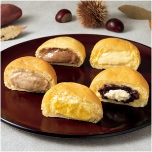 広島 八天堂 冬のくりーむパン5種8個詰合せ カスタード、チョコレート、あんバター2、マロン2、おいも＆カスタード2【NN】