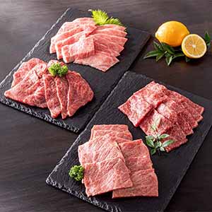 旬とごちそうコース「銘柄牛 肉づくし」　宮崎県産 宮崎牛焼肉用4部位食べ比べセット(かたロース、もも、ばら、かた)計600g