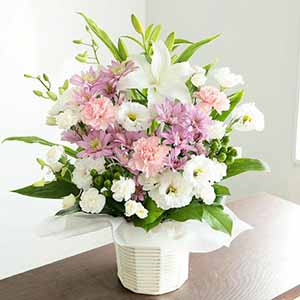 お供えアレンジ「エタニティピンク」【花】【年間ギフト】