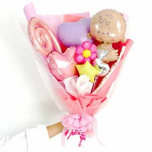 バルーンブーケ「おめでとうBaby」(おんなのこ)【花】【年間ギフト】