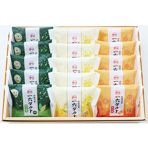 愛媛 一六本舗 ひと切れ一六タルト柚子・宇治抹茶・伊予柑 15個入(ひと切れ一六タルト柚子×5個 ひと切れ一六タルト宇治抹茶×5個 ひと切れ一六タルト伊予柑×5個 )【NN】