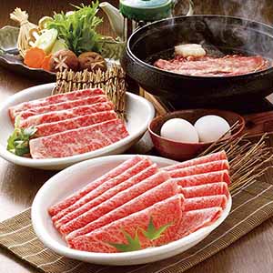 旬とごちそうコース「銘柄牛 肉づくし」　山形県産 米沢牛すきやき用食べ比べセット(かたロース、もも)計600g