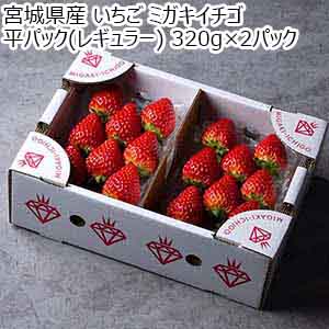 宮城県産 いちご ミガキイチゴ 平パック(レギュラー) 320g×2パック【限定100点】【お届け期間：4月3日〜4月20日】【超！春トク祭り】
