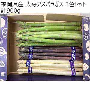 福岡県産 太芽アスパラガス 3色セット 計900g【お届け期間：3月20日〜4月30日】【超！春トク祭り】