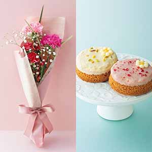 茨木春草園 カーネーションブーケ＋お花のフィナンシェ【母の日】