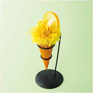Luna プリザーブドフラワー アイスクリームアレンジ「レモン」【母の日】