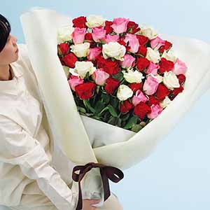 茨木春草園 大輪バラ50本のブーケ【母の日】