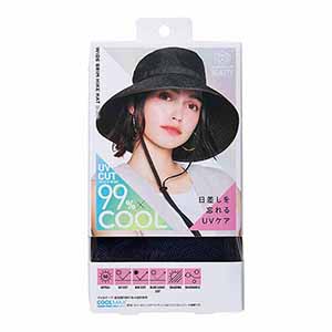 Sun Block LAB BEAUTY ツバ広ハイクハット ブラック【雑貨】