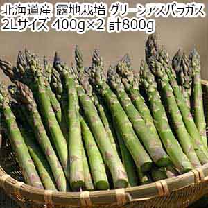 北海道産 露地栽培 グリーンアスパラガス 2Lサイズ 400g×2 計800g【お届け期間：5月21日〜6月25日】【イオンゴールドカード会員さま限定特別セール4月】