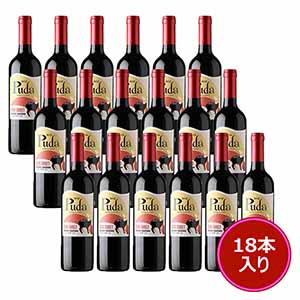 チリ産 プダ セミスイートカベルネ・ソーヴィニヨン まとめ買い18本セット (750ml×18本)【GW】