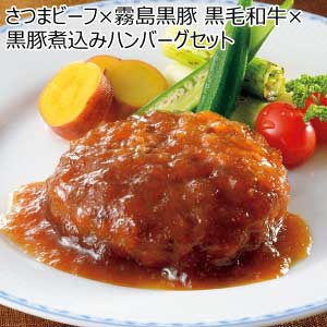 さつまビーフ×霧島黒豚 黒毛和牛×黒豚煮込みハンバーグセット【夏の贈りもの・お中元】