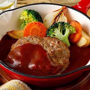 日東ベスト 直火焼ハンバーグ 5個入(600g)【＠FROZEN】