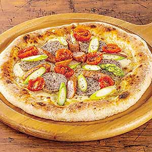 デルソーレ HOKKAIDO PIZZA 八雲産豚のサルシッチャと粗びきソーセージのピザ 約390g×1枚(直径約23cm)【＠FROZEN】
