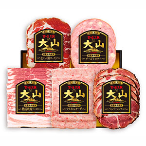 鳥取 大山ハム詰合せ(生ハム(肩ロース)40g、フライシュケーゼ80g、チーズリヨナー36g、熟成乾塩ベーコンハーフ80g、ペッパーシンケン72g)【夏の贈りもの・お中元】【NN】