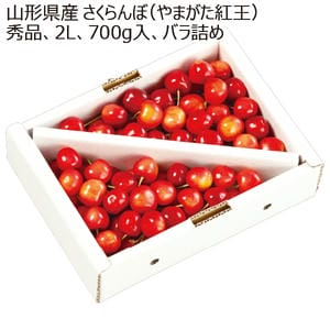 山形県産 さくらんぼ(やまがた紅王)秀品2L700gバラ詰め【限定50点】【お届け期間:6月1日〜7月20日】【KN】
