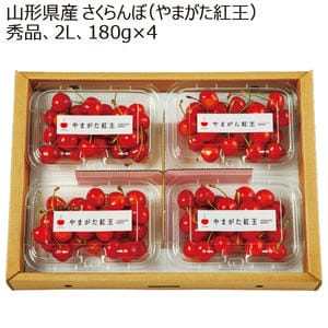 山形県産 さくらんぼ(やまがた紅王)秀品2L 180g×4【限定50点】【お届け期間:6月1日〜7月20日】【KN】