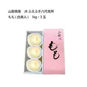 山梨県産 JAふえふき八代支所 もも(白美人)(1kg・3玉)【お届け期間:7月5日〜8月15日】【KN】