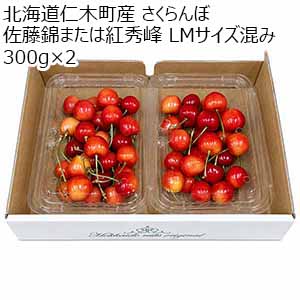 北海道仁木町産 さくらんぼ 佐藤錦または紅秀峰 LMサイズ混み 300g×2【限定200点】【お届け期間：7月1日〜7月20日】【イオンゴールドカード会員さま限定特別セール6月】