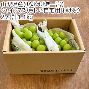 山梨県産(JAふえふき一宮) シャインマスカット ご自宅用  わけあり 2房 計1.1kg【お届け期間：9月1日〜9月25日】【Ａセレクション8月】