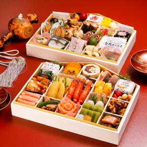日本料理 てら岡 てら岡 絵馬2段重【3〜4人前・60品目】【イオンのおせち】