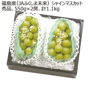 福島県(JAふくしま未来) シャインマスカット 秀品・550g×2房・計1.1kg 【お届け期間:8/15(土)〜9/10(木)】【MK】