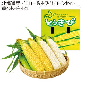 北海道産 イエロー＆ホワイトコーンセット 各4本【お届け期間:8/20(木)〜9/20(日)】【MK】