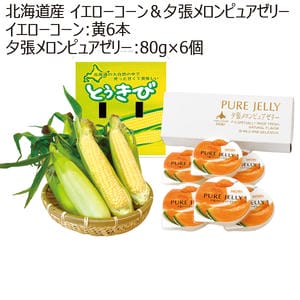 北海道産 イエローコーン黄6本＆夕張メロンピュアゼリー 80g×6個 【お届け期間:8/20(木)〜9/20(日)】【MK】