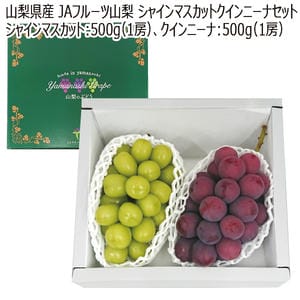 山梨県産(JAフルーツ山梨) シャインマスカット・クインニーナセット(各1房500g)【お届け期間:8月15日〜8月25日】【MK】
