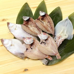島根 渡邊水産 これがやみつき出雲干しA(えてかれい2枚、あじの開き2枚、のどぐろ開き2枚、白いか1枚)【NN】