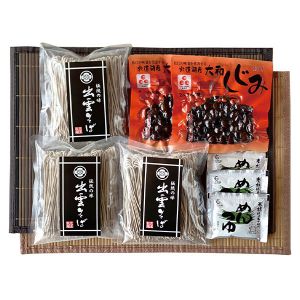 島根 児玉製麺 出雲の国から(なまそば・しじみ) 出雲なまそば200g×3袋、宍道湖産殻付きしじみ(味噌汁用)100g×2袋、濃縮めんつゆ35g×3袋(6人前)【NN】
