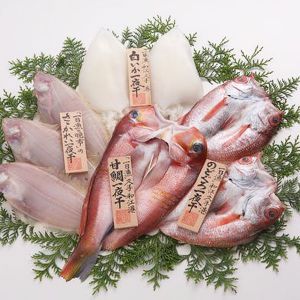 島根 岡富商店 「一日漁」吉祥天(甘鯛1枚・のどぐろ1〜2枚・白いか2枚・笹かれい2〜4枚)【NN】